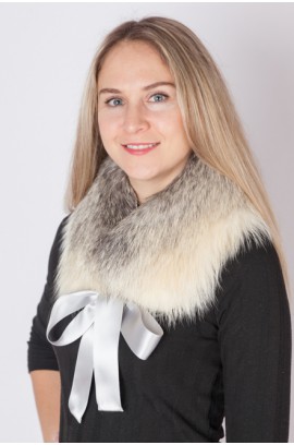 Arctic fox fur collar-neck warmer